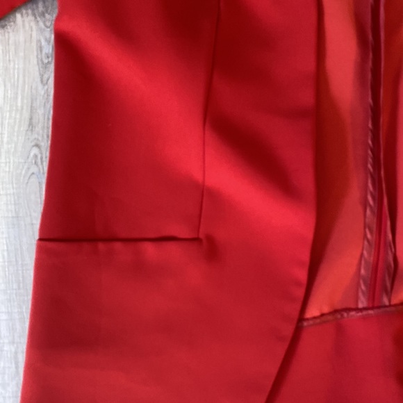 Red Open Front Blazer - Picture 2 of 2